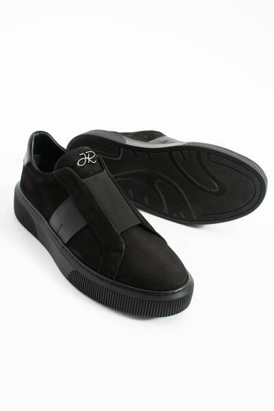 John Richardo Şık Spor Erkek Ayakkabı Siyah Nubuk