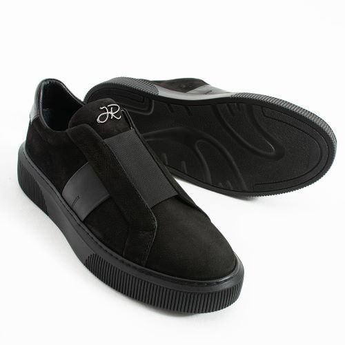 John Richardo Şık Spor Erkek Ayakkabı Siyah Nubuk
