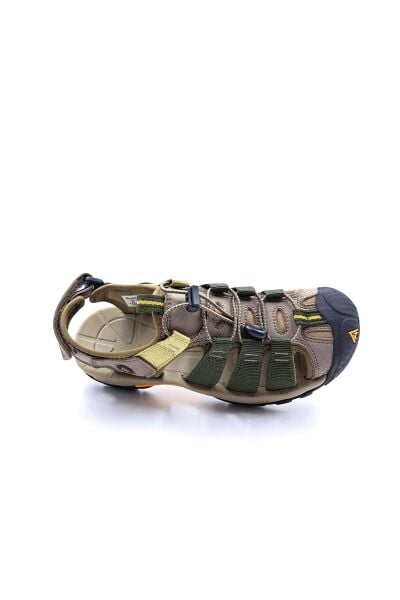 Burnu Kapalı Bej Haki Yeşil Erkek Outdoor Trekking Spor Sandalet