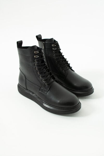 King Shoes Büyük Numara Siyah Bot