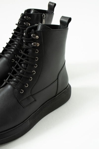 King Shoes Büyük Numara Siyah Bot