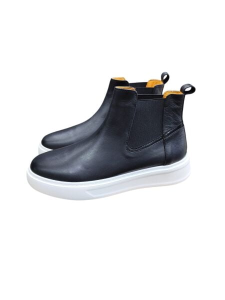 Güvener Hakiki Deri Hafif Yarım Bot Siyah