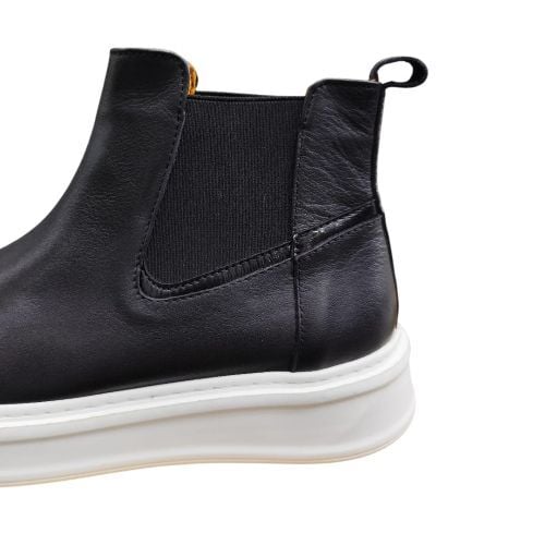 Güvener Hakiki Deri Hafif Yarım Bot Siyah