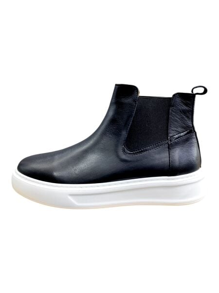 Güvener Hakiki Deri Hafif Yarım Bot Siyah