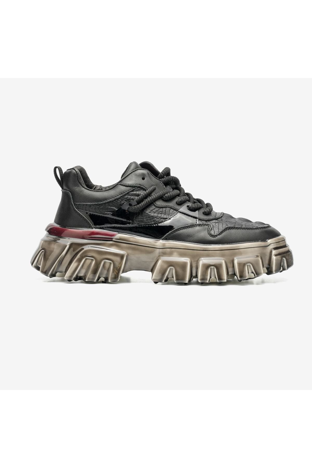 Embos Deri Yüksek Taban Erkek Sneaker