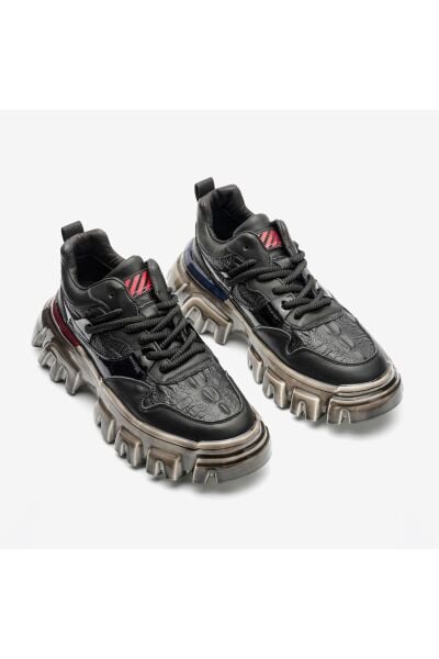 Embos Deri Yüksek Taban Erkek Sneaker