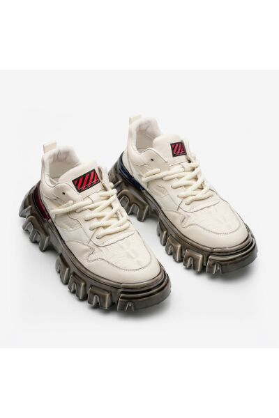 Embos Deri Yüksek Taban Erkek Sneaker