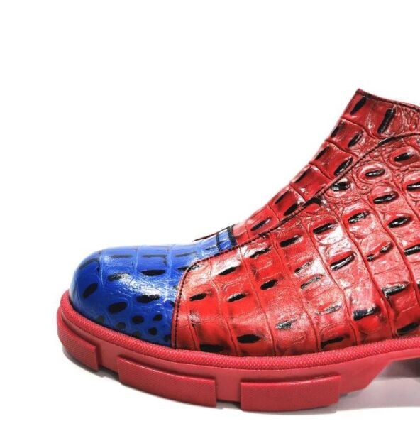 Hakiki Deri Renkli Bot Mavi Kırmızı