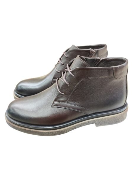 Güvener Fermuarlı Bağcıklı Erkek Bot Kahverengi