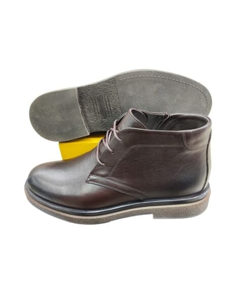 Güvener Fermuarlı Bağcıklı Erkek Bot Kahverengi