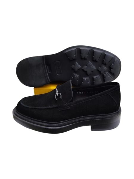 Güvener Yüksek Taban Klasik Erkek Ayakkabısı Siyah Süet