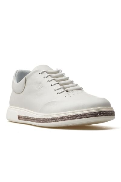 Libero H1047 Kırık Beyaz Erkek Hakiki Deri Casual Ayakkabı