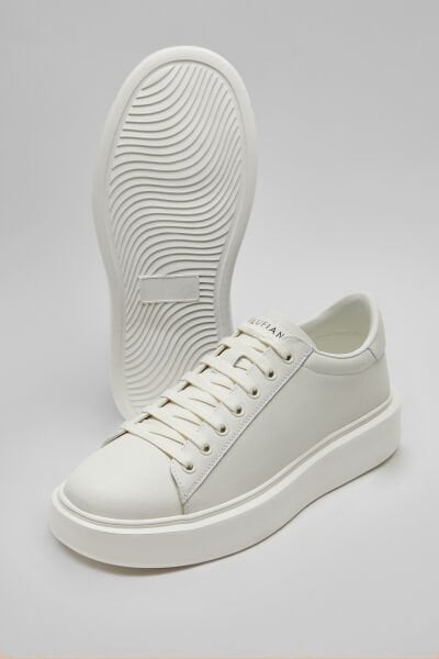 Lufian Gage Beyaz Erkek Deri Sneaker Ayakkabı