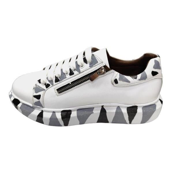 King Shoes Büyük Numara Beyaz Erkek Ayakkabı