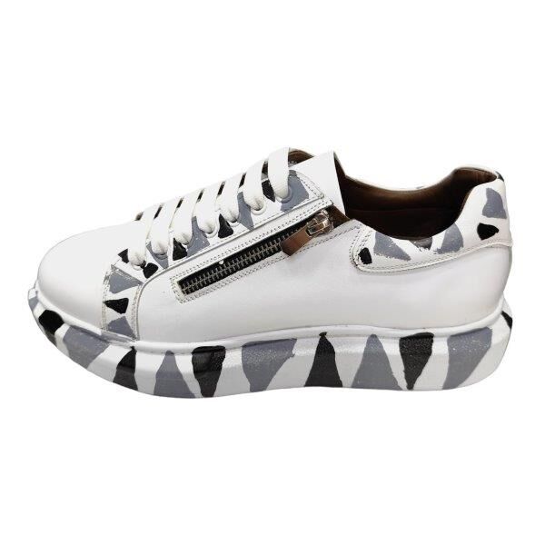 King Shoes Büyük Numara Beyaz Erkek Ayakkabı