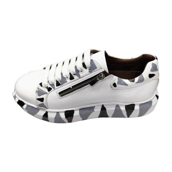 King Shoes Büyük Numara Beyaz Erkek Ayakkabı