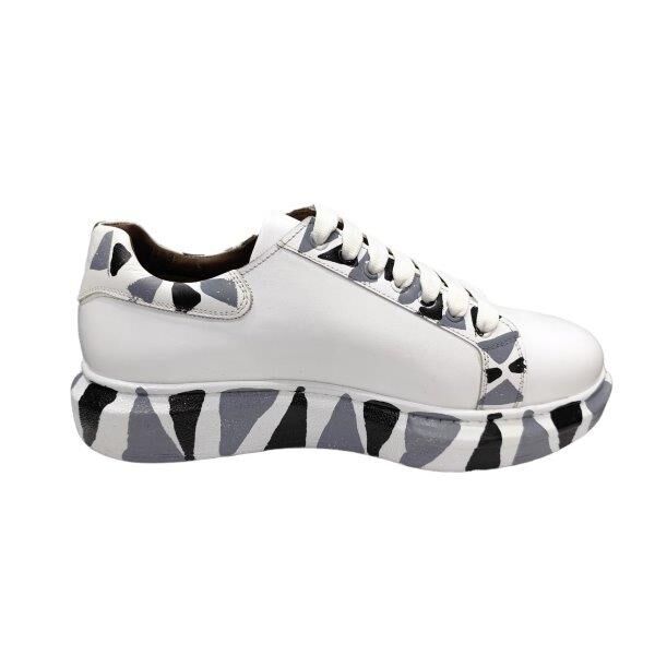 King Shoes Büyük Numara Beyaz Erkek Ayakkabı