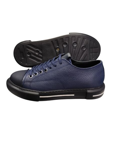 King Shoes Lacivert Deri Spor Erkek Ayakkabı