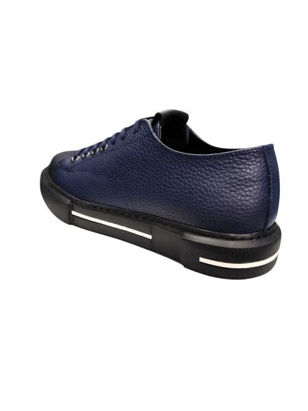 King Shoes Lacivert Deri Spor Erkek Ayakkabı