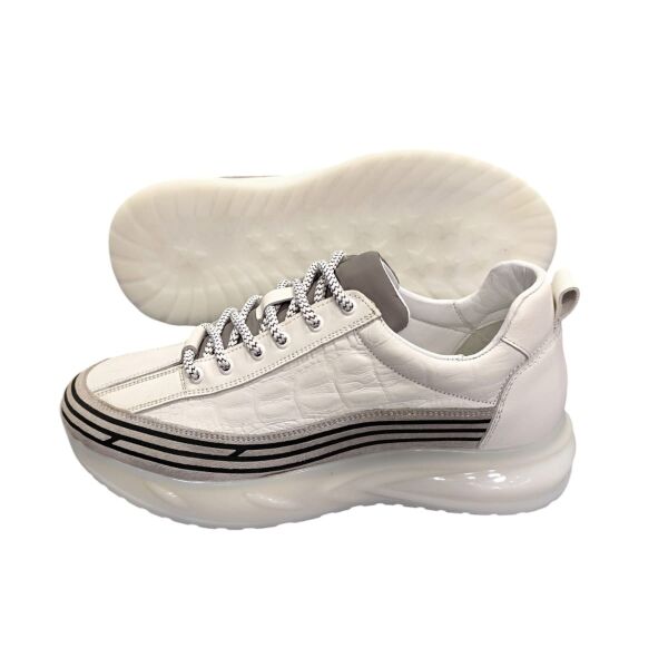 King Shoes Beyaz Deri Spor Erkek Ayakkabı