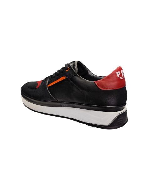 King Shoes Siyah Deri Spor Ayakkabı