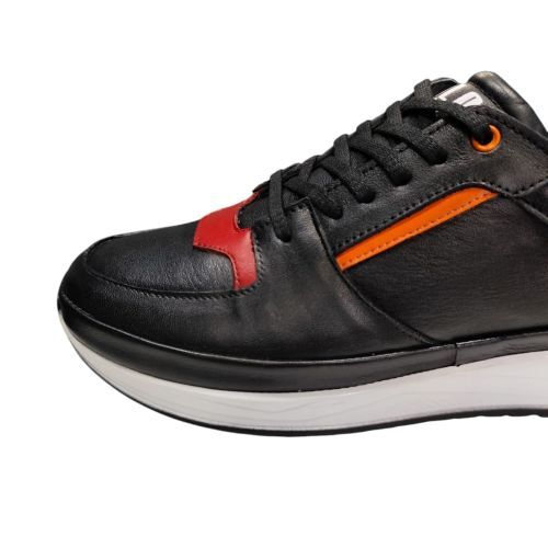 King Shoes Siyah Deri Spor Ayakkabı