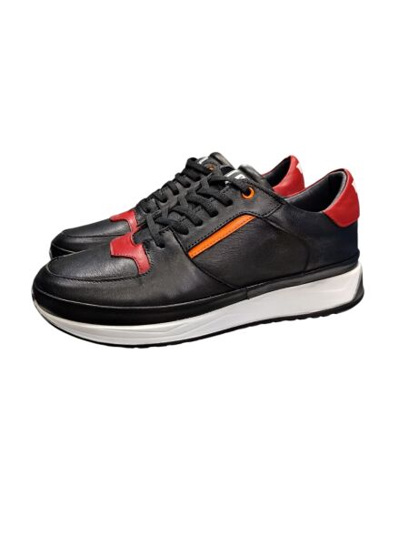 King Shoes Siyah Deri Spor Ayakkabı