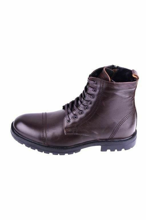 King Shoes Büyük Numara Erkek Bot FK66823 Kahverengi