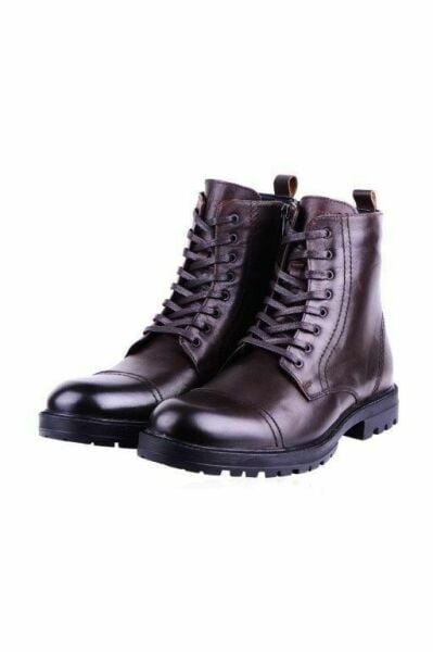 King Shoes Büyük Numara Erkek Bot FK66823 Kahverengi