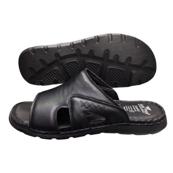 L.Figo Büyük Numara Siyah Deri Terlik