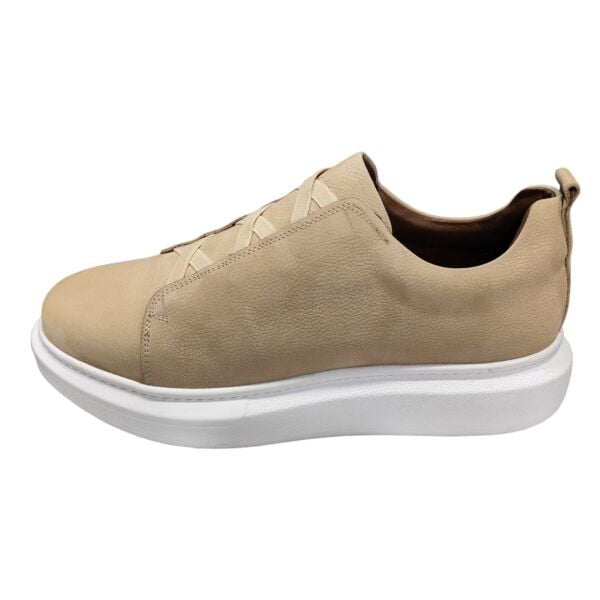 King Shoes Bej Rengi Lastikli Erkek Ayakkabı
