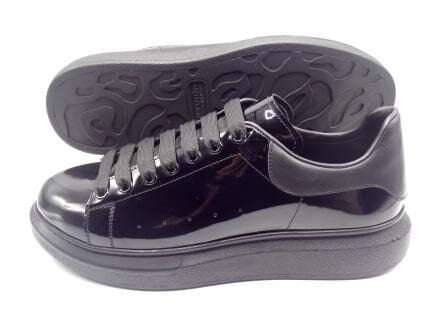 Büyük Numara Siyah Rugan Ayakkabı