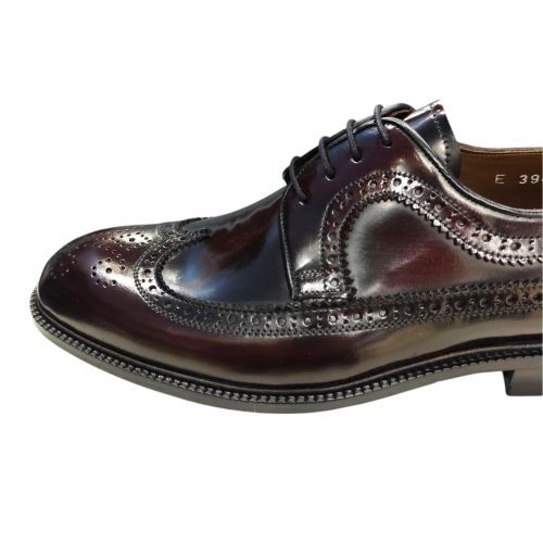 Bordo Hakiki Deri Kösele Oxford Erkek Ayakkabı