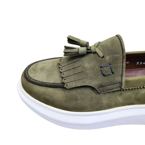 King Shoes Püsküllü Erkek Ayakkabı Haki