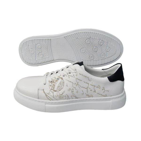 King Shoes Beyaz Deri Spor Ayakkabı