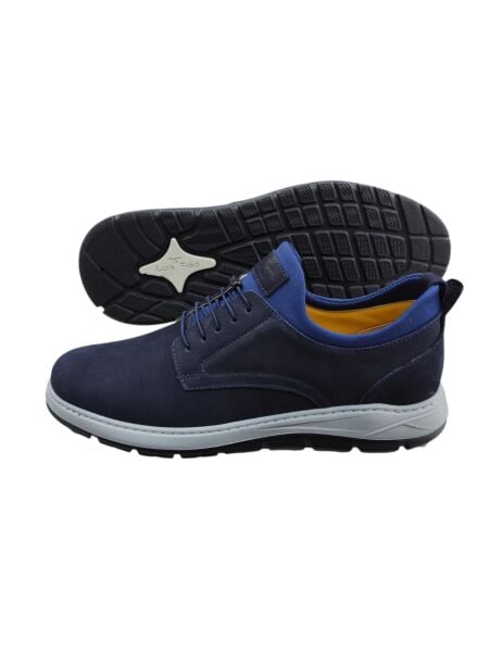 Luis Figo 4488 Lacivert Nubuk Lastik Bağcıklı Erkek Ayakkabı