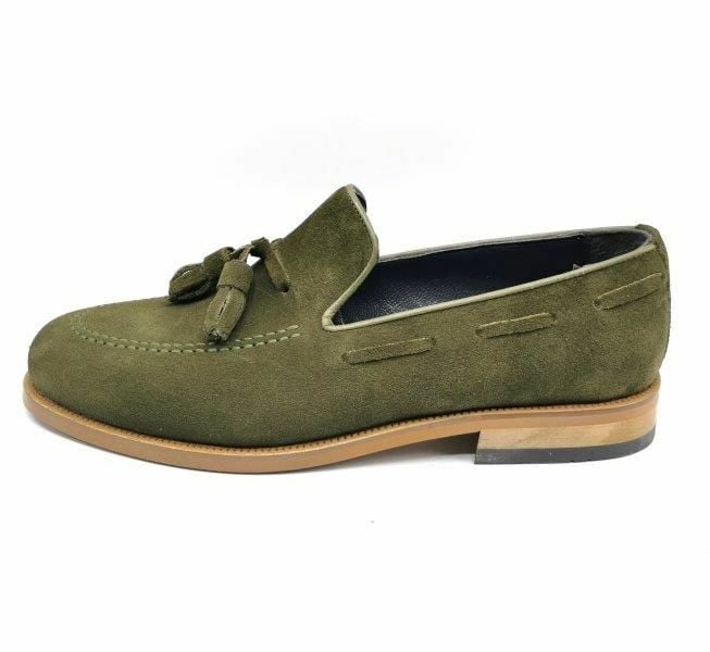 Güvener Püsküllü Yeşil Süet Erkek Ayakkabı M01