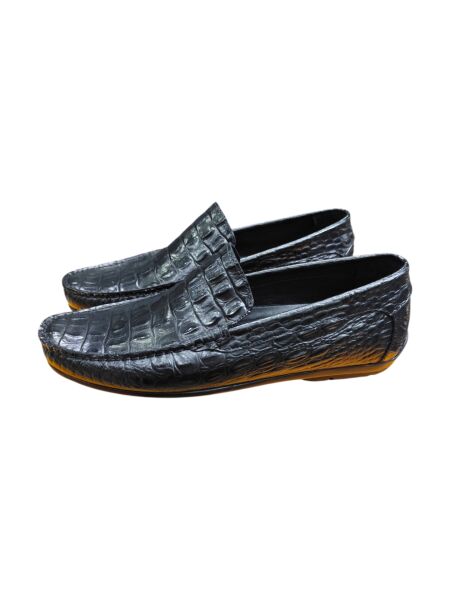 King Shoes Timsah Baskılı Siyah Yazlık Erkek Ayakkabı