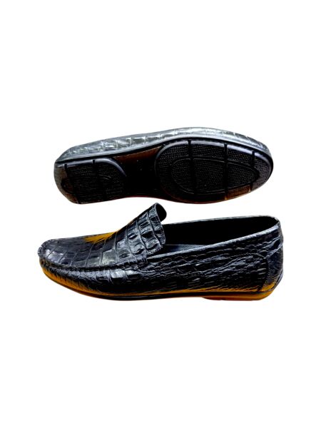 King Shoes Timsah Baskılı Siyah Yazlık Erkek Ayakkabı