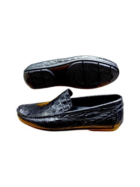 King Shoes Timsah Baskılı Siyah Yazlık Erkek Ayakkabı
