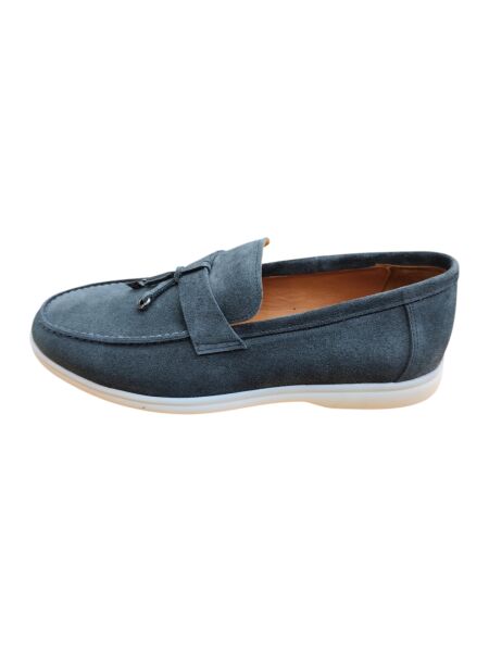 King Shoes Gri Süet Yazlık Erkek Ayakkabı