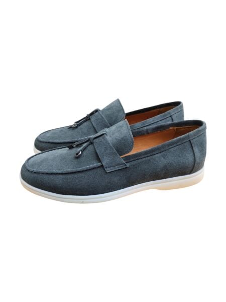 King Shoes Gri Süet Yazlık Erkek Ayakkabı