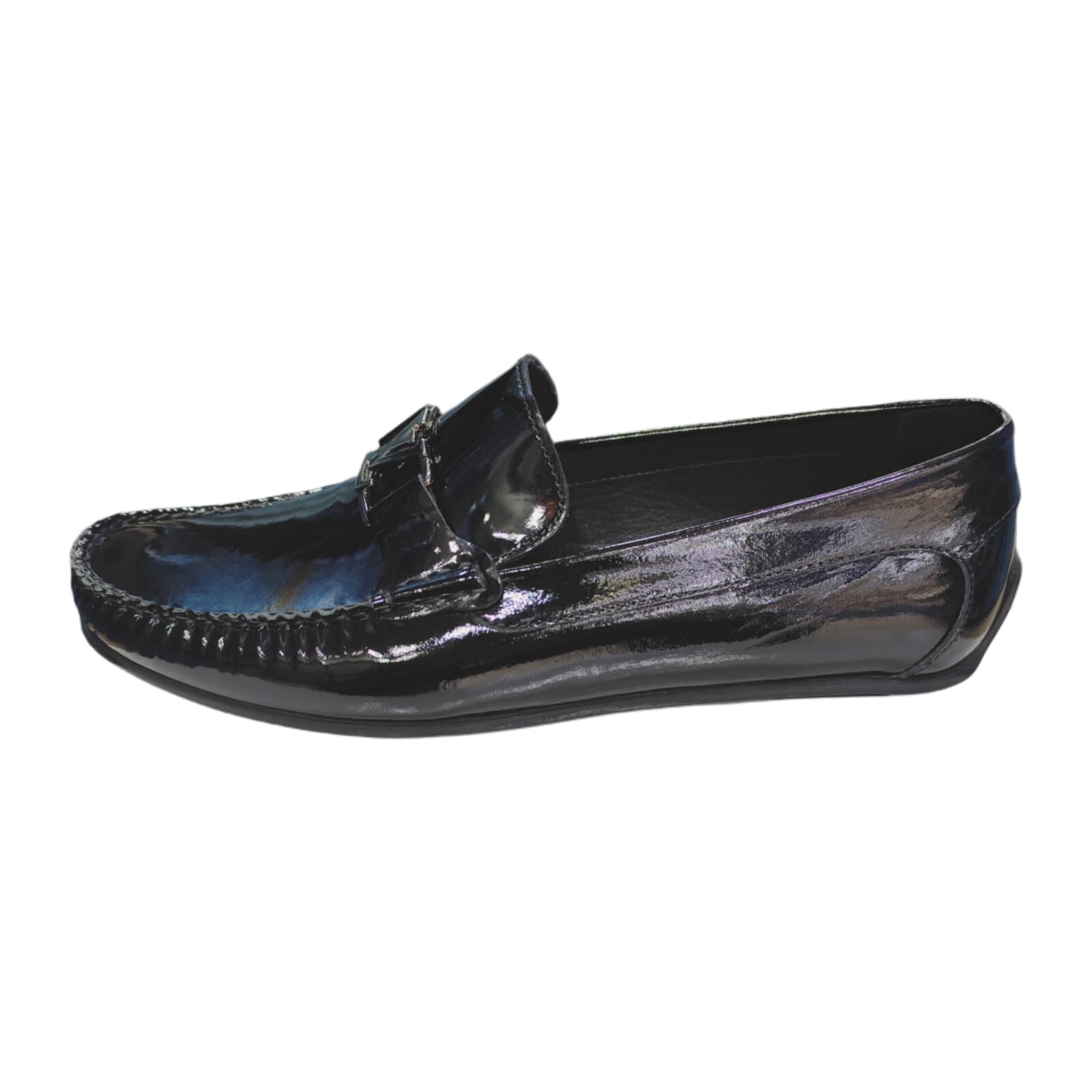 Güvener Büyük Numara Siyah Rugan Ayakkabı