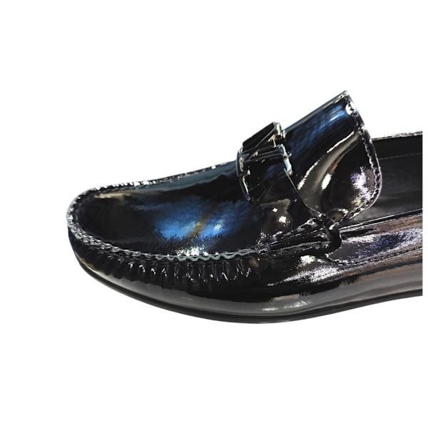 Güvener Büyük Numara Siyah Rugan Ayakkabı