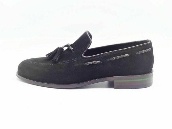 Büyük Numara-Küçük Numara Siyah Süet George Hogg Stil Model