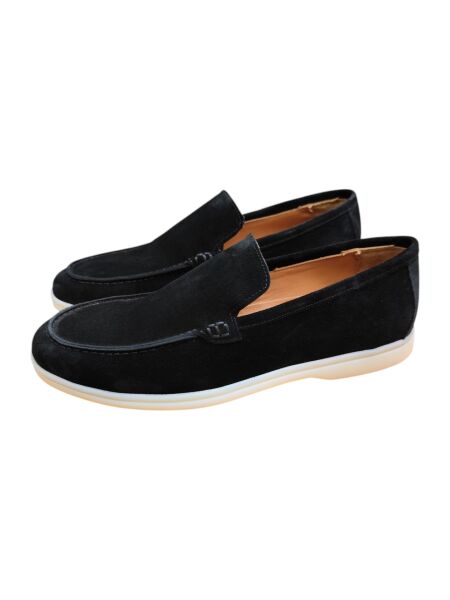 King Shoes Siyah Süet Lofer Ayakkabı