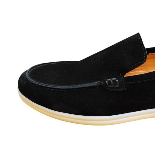 King Shoes Siyah Süet Lofer Ayakkabı