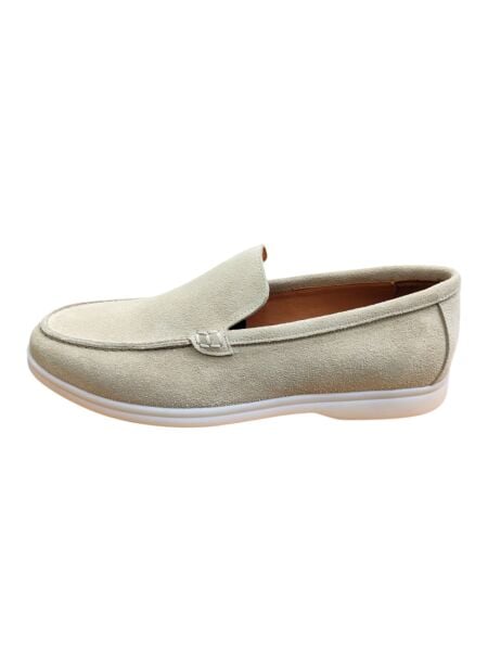 King Shoes Bej Süet Babet Ayakkabı