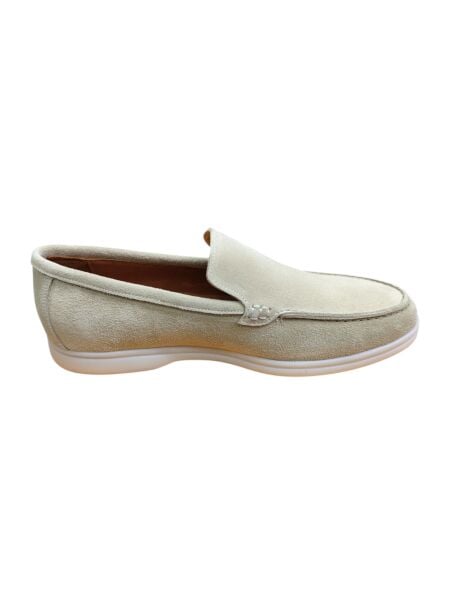 King Shoes Bej Süet Babet Ayakkabı