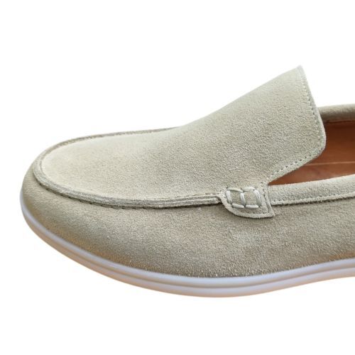 King Shoes Bej Süet Babet Ayakkabı